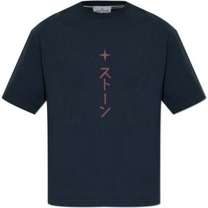 Stone Island, Heren, Tops, Blauw, Maat: L Katoen,