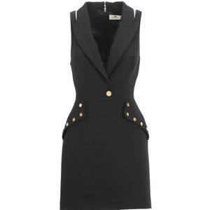 Elisabetta Franchi, Dames, Jurken, Zwart, Maat: L