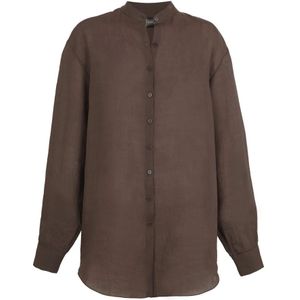 Cortana, Dames, Blouses & Shirts, Bruin, Maat: S Zijde,