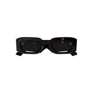 Gucci Vierkante schildpad zonnebril met transparante lenzen , Brown , unisex , Maat: 54 MM