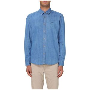 Hugo, Heren, Overhemden, Blauw, Maat: M Denim,