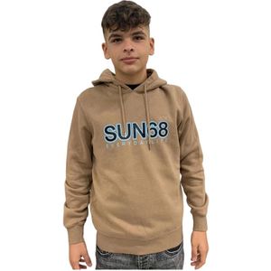 Sun68, Heren, Sweatshirts & Hoodies, Beige, Maat: XL