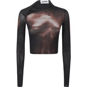 Jean Paul Gaultier, Dames, Tops, Veelkleurig, Maat: S Polyamide,