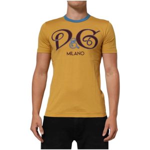 Dolce & Gabbana, Heren, Tops, Geel, Maat: M Katoen,