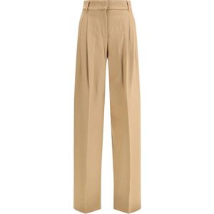 Max Mara, Dames, Broeken, Beige, Maat: XS Wol,