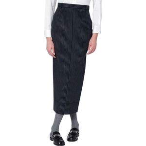 Thom Browne, Dames, Rokken, Blauw, Maat: S Wol,