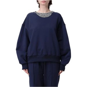 Twinset, Dames, Sweatshirts & Hoodies, Blauw, Maat: XS