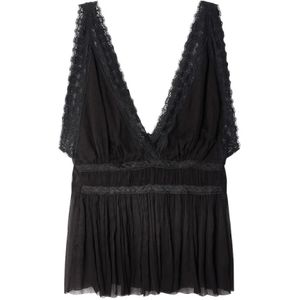 Mes Demoiselles, Dames, Tops, Zwart, Maat: M Zijde,