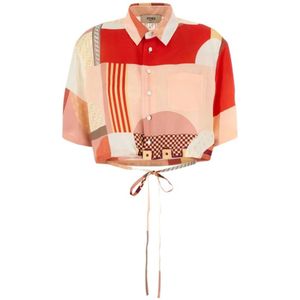 Fendi, Dames, Blouses & Shirts, Veelkleurig, Maat: S