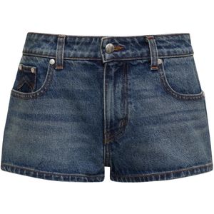 Rhude, Dames, Korte broeken, Blauw, Maat: W29 Denim,