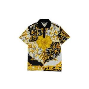 Versace Barocco Print Polo , Multicolor , Heren , Maat: XS