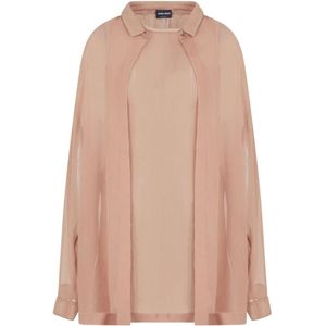 Giorgio Armani, Dames, Blouses & Shirts, Bruin, Maat: M