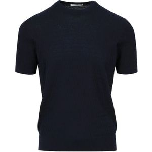 Paolo Pecora, Heren, Tops, Blauw, Maat: M Katoen,