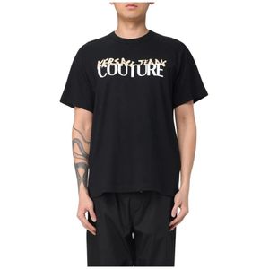 Versace Jeans Couture, Heren, Tops, Zwart, Maat: M