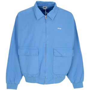 Obey, Heren, Jassen, Blauw, Maat: M Katoen,