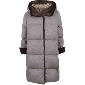 Herno, Dames, Mantels, Grijs, Maat: L Zijde,