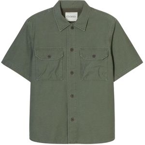 Closed, Heren, Overhemden, Groen, Maat: L Katoen,