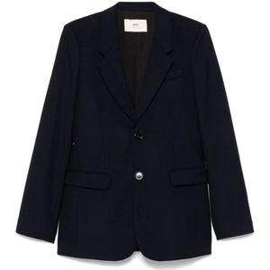 Ami Paris, Dames, Jassen, Blauw, Maat: XS Wol,