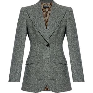 Dolce & Gabbana - Single-breasted Jas - Grijs - Wol - Dames