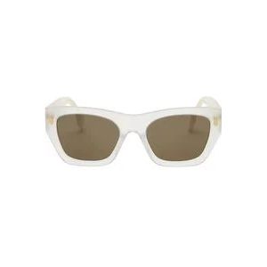 Fendi Witte Transparante Cateye Zonnebril , White , Dames , Maat: 53 MM