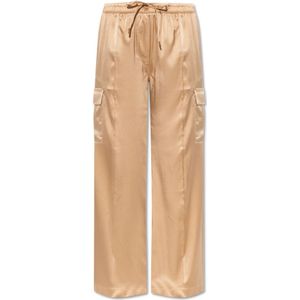 Tom Ford, Dames, Broeken, Beige, Maat: 2XS Zijde,