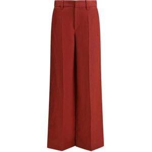 Brunello Cucinelli, Dames, Broeken, Rood, Maat: XS Linnen,