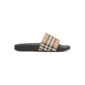 Burberry Vintage Check Slides , Beige , Dames , Maat: 38 EU