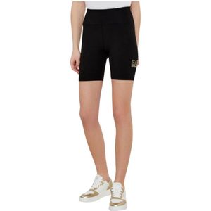Emporio Armani Ea7, Dames, Korte broeken, Zwart, Maat: XL Katoen,
