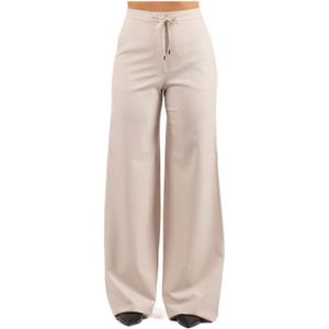 Max Mara Studio, Dames, Broeken, Beige, Maat: 2XS Wol,