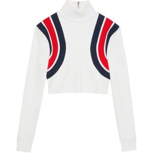 Gucci Cruise Coltrui met kenmerkende Web-details , White , Dames , Maat: L