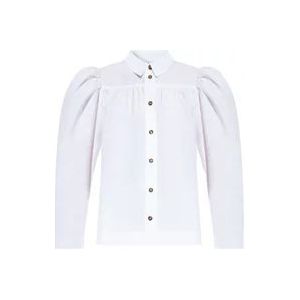 Ganni Shirt met pofmouwen , White , Dames , Maat: S