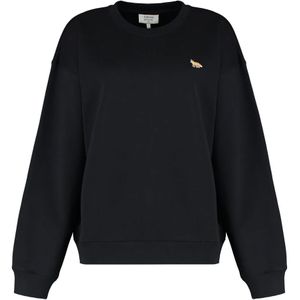 Maison Kitsuné, Dames, Sweatshirts & Hoodies, Zwart, Maat: L Katoen,