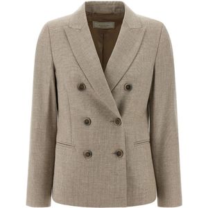 Peserico, Dames, Jassen, Beige, Maat: 2XS Viscose,