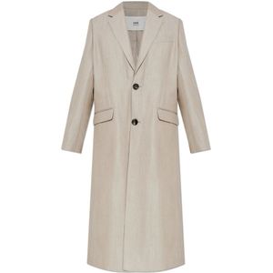 Ami Paris, Dames, Mantels, Beige, Maat: 3XS Wol,