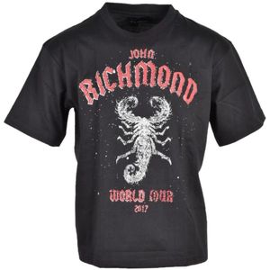 John Richmond, Heren, Tops, Zwart, Maat: S Katoen,