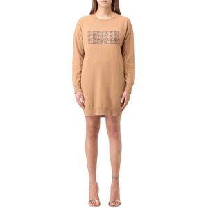 Liu Jo, Dames, Jurken, Beige, Maat: XS Viscose,