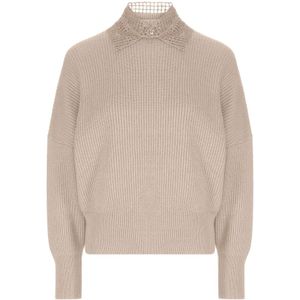 Brunello Cucinelli, Dames, Truien, Beige, Maat: XL Kasjmier,