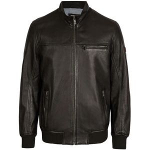 Bugatti, Heren, Jassen, Zwart, Maat: L Leer,