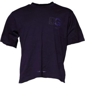 Dolce & Gabbana - DG Logo - T-shirt - Paars - Korte Mouwen