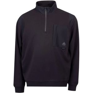 Moose Knuckles, Heren, Sweatshirts & Hoodies, Zwart, Maat: XL Katoen,