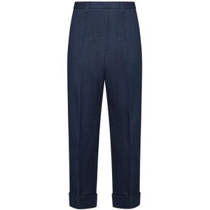 Valentino, Heren, Broeken, Blauw, Maat: XS Katoen,