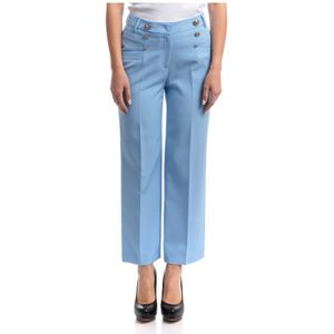 Liu Jo, Dames, Broeken, Blauw, Maat: M Poliester,