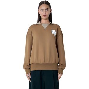 Lacoste, Dames, Sweatshirts & Hoodies, Beige, Maat: L Katoen,