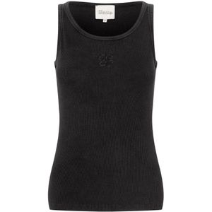 My Essential Wardrobe - Mouwloze Top - Zwart - Katoen - Elastaan