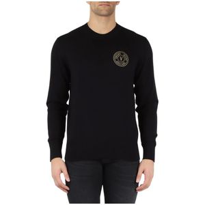 Versace Jeans Couture, Heren, Truien, Zwart, Maat: XL Katoen,