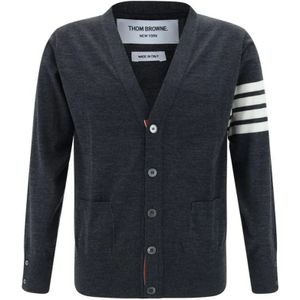 Thom Browne, Heren, Truien, Grijs, Maat: XL Wol,