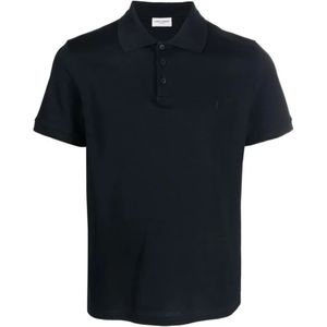 Saint Laurent, Heren, Tops, Blauw, Maat: L Katoen,