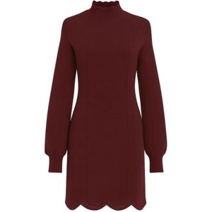 Twinset, Dames, Jurken, Rood, Maat: S Leer,