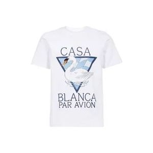 Casablanca Bedrukt Logo Katoenen T-Shirt - Wit , White , Heren , Maat: XL