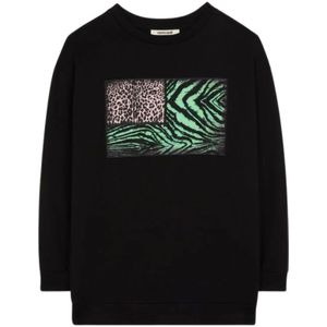 Roberto Cavalli, Dames, Sweatshirts & Hoodies, Zwart, Maat: S Katoen,